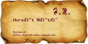 Horvát Máté névjegykártya