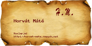 Horvát Máté névjegykártya